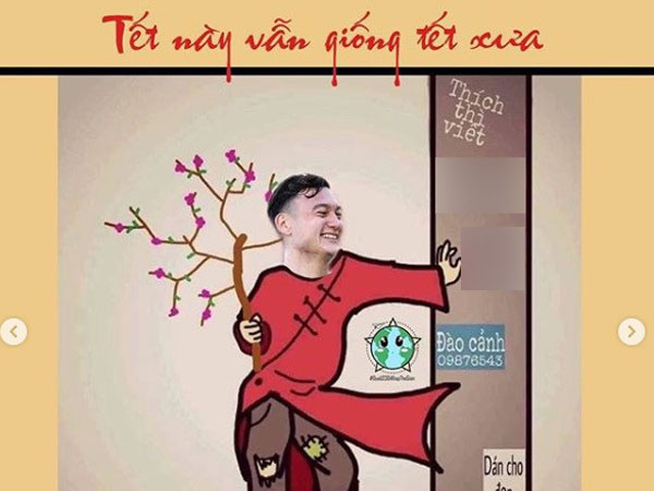 Ảnh chế sự khác nhau giữa Tết xưa và nay của tuyển thủ Việt Nam