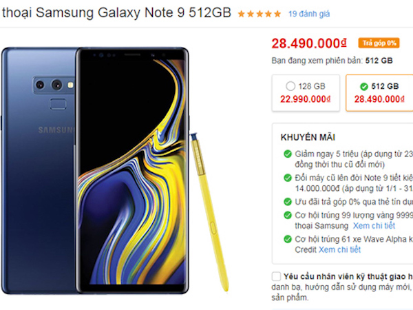 Sốc: Galaxy Note 9, Galaxy S9+ đang giảm 05 triệu đồng