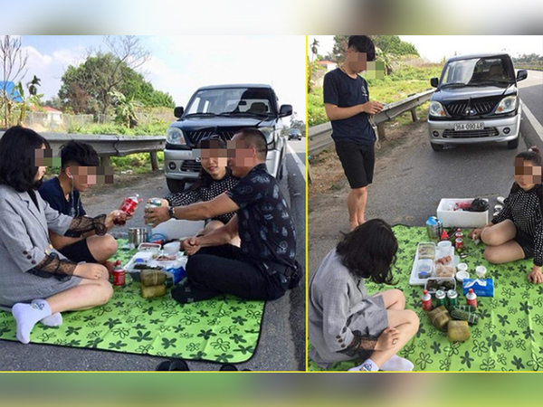 CSGT lấy lời khai người livestream ăn nhậu trên cao tốc Nội Bài - Lào Cai trưa mùng 2 Tết