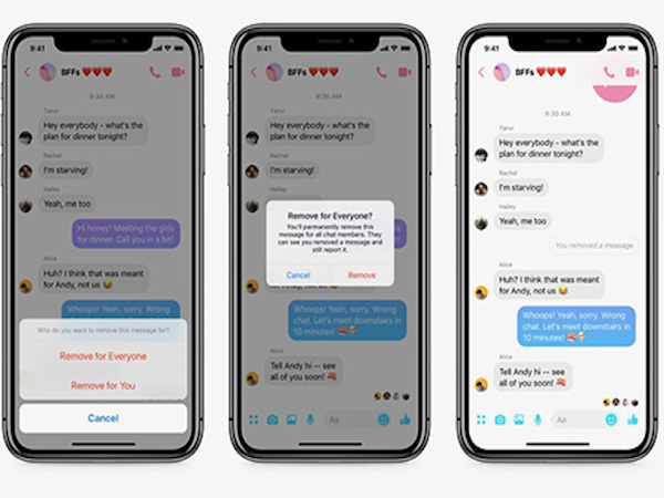 Facebook Messenger chính thức cho phép thu hồi tin nhắn