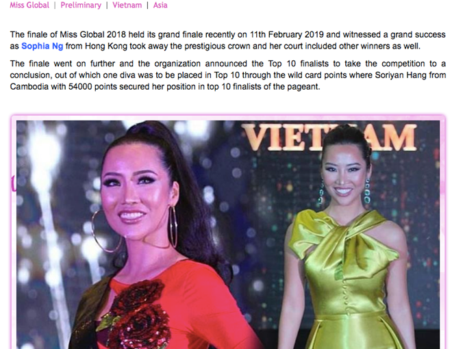 Tình cũ Kim Lý chia sẻ về sự cố trượt top 10 Miss Global vì sai sót của BTC