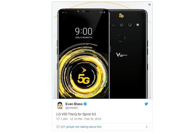 Smartphone 5G đầu tiên của LG xuất hiện