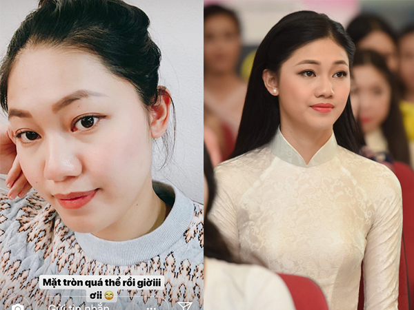 Dù chưa một lần xác nhận chuyện bầu bí nhưng gương mặt bị 'phá nét' này của á hậu Thanh Tú đã nói lên tất cả