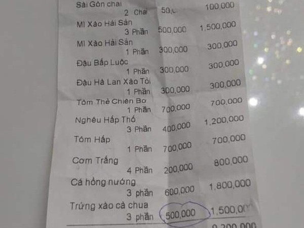 Đã có kết luận vụ đĩa trứng xào cà chua giá 500 nghìn đồng