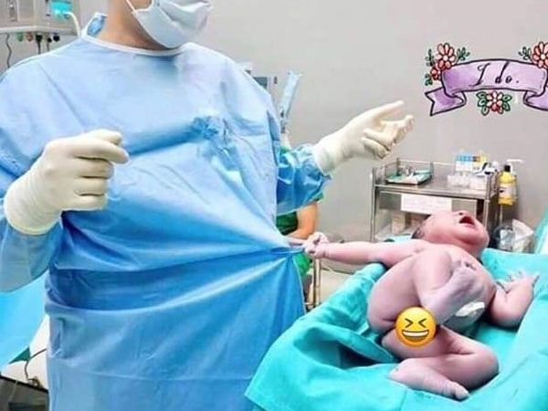 Bức ảnh hot nhất MXH: Em bé vừa chào đời đã gào lên ăn vạ bác sĩ, dân mạng trổ tài suy đoán lý do