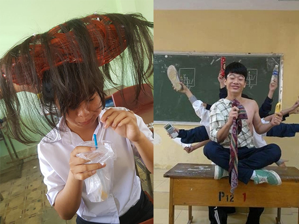 Loạt ảnh thể hiện đầy đủ bản chất của đám học trò: Nghịch ngợm, lầy lội nhưng cũng sáng tạo chẳng kém ai