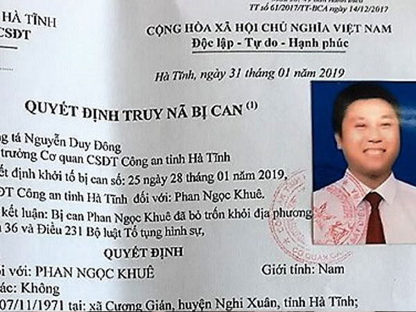 Giám đốc khách sạn ra đầu thú sau hơn 2 tháng trốn nã