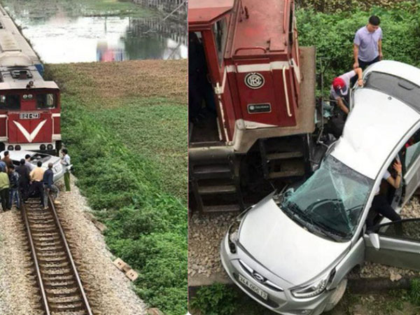 Hiện trường vụ ô tô bị tàu hỏa đâm ngang, nát bét, nguyên nhân cũng vì 'cố nhanh vài phút'