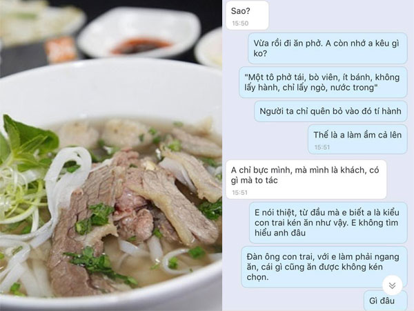 Bạn gái đòi chia tay chỉ vì không ăn được hành trong bát phở nhưng phản ứng của chàng trai mới là lý do chính dẫn đến kết thúc 'không có hậu'