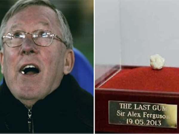 Bã kẹo cao su của Alex Ferguson được bán với giá 517.000 đôla