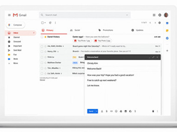 Gmail nâng cấp tính năng thông minh