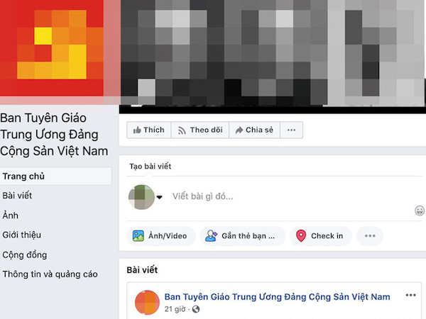 Trang Facebook giả mạo 'Ban Tuyên giáo Trung ương' chỉ đạo báo chí