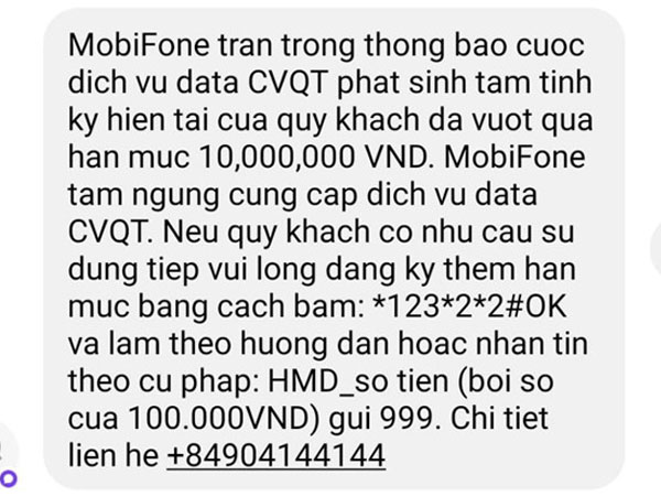 Chỉ ở Việt Nam, khách được nhà mạng báo cước chuyển vùng 10 triệu