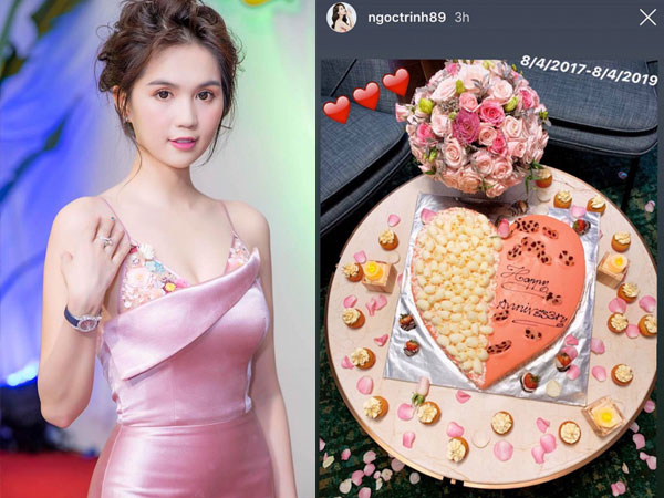 Ngọc Trinh kỷ niệm hai năm yêu bạn trai