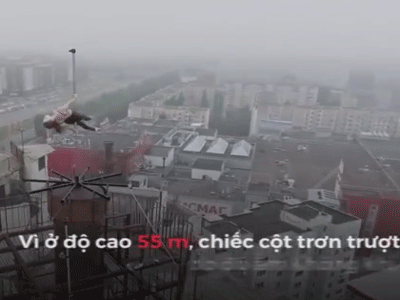 Video: Cô gái 'giỡn với tử thần' khi múa cột trên nóc tòa nhà 16 tầng