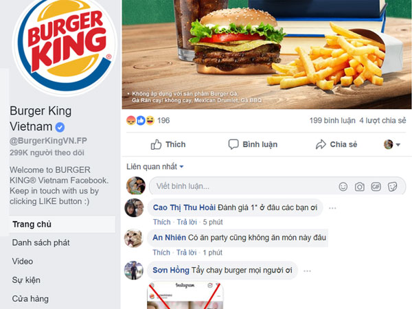Khách Việt đánh giá 1 sao, kêu gọi tẩy chay Burger King sau vụ quảng cáo ăn bánh bằng đũa