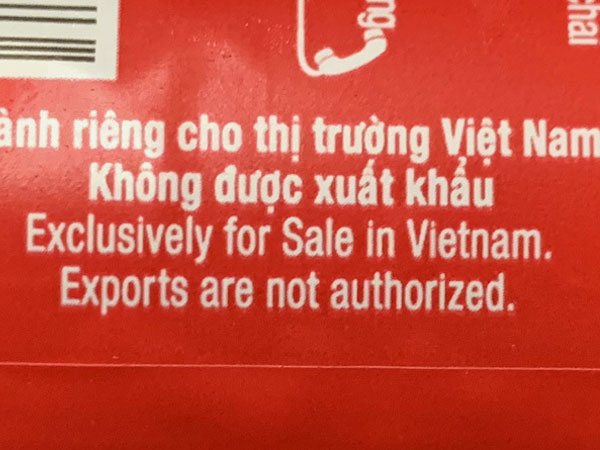 Sự thật hàng dành riêng cho Việt Nam, cấm được xuất khẩu