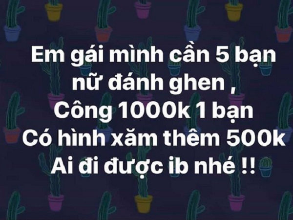 Góc việc nhẹ lương cao: Chị em nô nức 'dự tuyển' đánh ghen hộ, người có hình xăm được thêm 500k