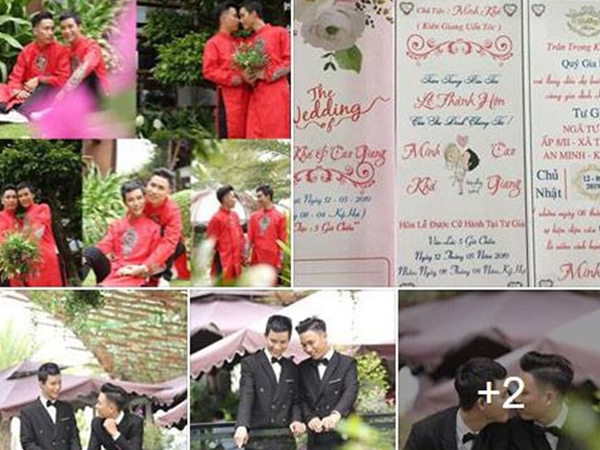 Đám cưới vượt khoảng cách giới tính của cặp trai đẹp ở Kiên Giang đang sốt rần rần cộng đồng LGBT