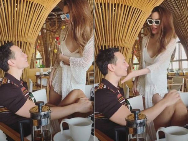 Hồ Ngọc Hà 'tình bể bình' âu yếm bạn trai Kim Lý khi đi nghỉ ở Đà Nẵng