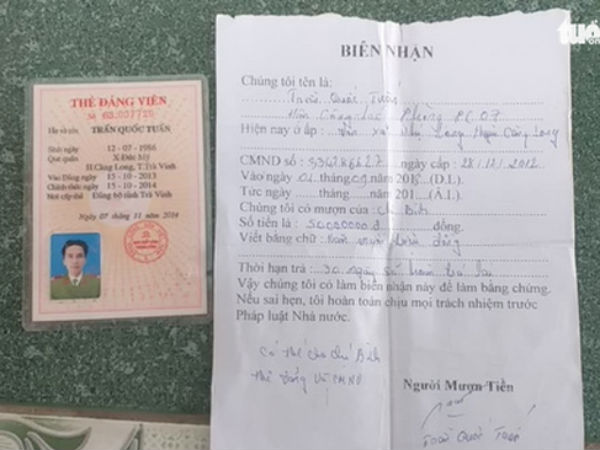 Tước quân tịch thiếu úy công an mang thẻ Đảng đi cầm 50 triệu đồng
