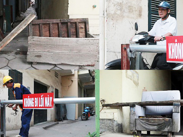 Video: Barie chặn xe máy bất ngờ 'mọc chình ình' giữa ngách phố Hà Nội