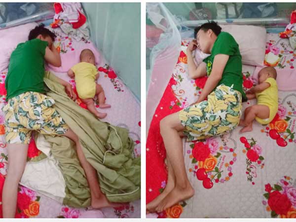 Nhìn dáng ngủ của bố và con gái, dù có bị gọi là 'photocopy' hay 'đẻ thuê' thì mẹ cũng hết đường chối cãi