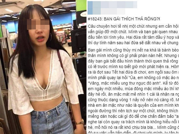 Bạn gái sở hữu vòng một nảy nở nhưng lại thích 'thả rông' ra đường, chàng trai khổ sở hỏi ý kiến dân mạng