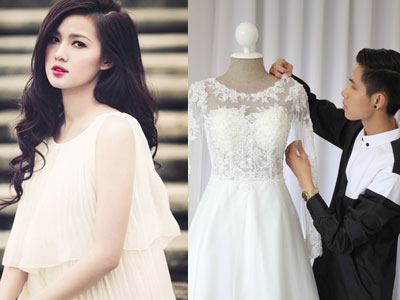 Hé lộ váy cưới đính hơn 3000 viên pha lê của Tâm Tít
