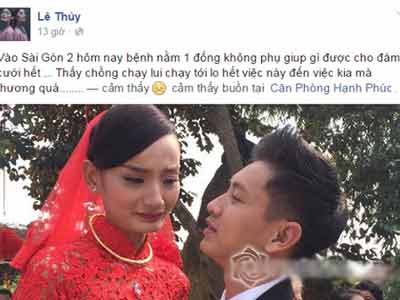Lê Thúy bất ngờ đổ bệnh sau đám cưới