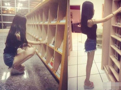 Dân mạng truy tìm mỹ nữ chân dài trong thư viện