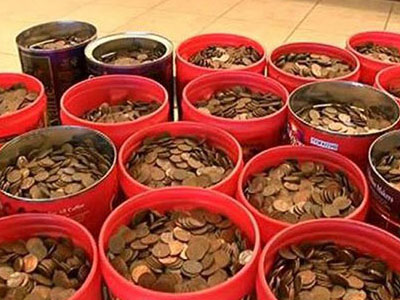 Người đàn ông gửi 226kg... tiền xu vào ngân hàng