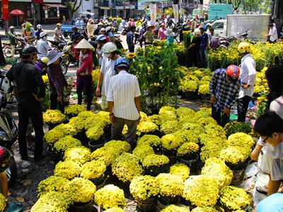 Hàng nghìn người Sài Gòn đổ đi mua hoa giá rẻ chiều 30 Tết