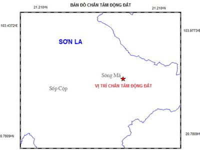Động đất 2,9 độ richter ở Sơn La