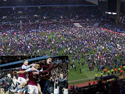 FA Cup: Đội nhà vào bán kết, CĐV Aston Villa “đại náo” trên sân