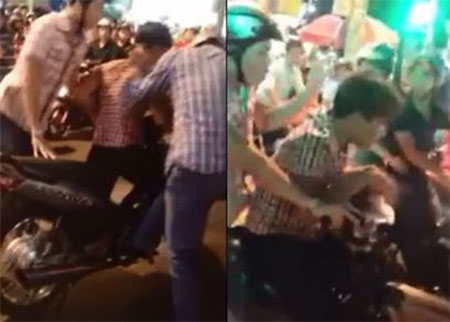 Clip no đòn vì nẹt pô chạy xe làm ngã 3 người ở TP.HCM