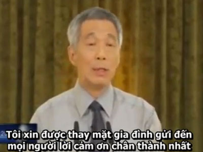 Clip: Thủ tướng Lý Hiển Long nghẹn lời khi nói về cha