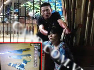 Giải cứu phụ nữ bị một con nghiện khống chế bằng dao bầu