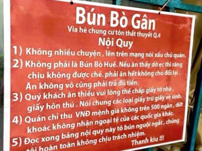 Chủ quán bá đạo: Cấm khách lắm lời, cấm đưa chuyện lên facebook