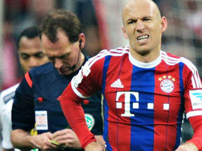 Robben chấn thương có thể nghỉ tới 8 tuần