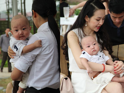 Quý tử nhà Tuấn Hưng lần đầu đi event cùng bố mẹ