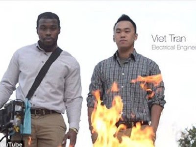 Chàng trai gốc Việt dập lửa bằng âm thanh lên báo Mỹ