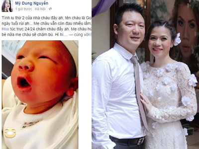 Ca sĩ Mỹ Dung hạnh phúc đón con trai thứ hai