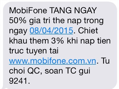 MobiFone hủy áp dụng giới hạn tài khoản khuyến mại