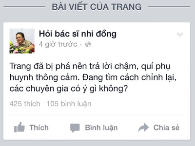 Fanpage “Hỏi bác sĩ nhi đồng” của bác sĩ Khanh bị phá ?