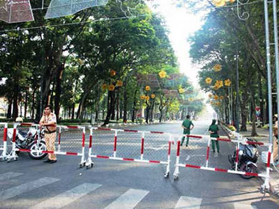 An ninh nghiêm ngặt ở TP Hồ Chí Minh dịp lễ 30/4