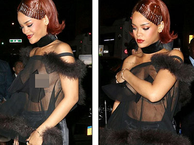 Sau “long bào”, Rihanna tiếp tục phớt lờ áo nịt ngực