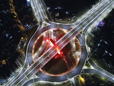 Hoàng hôn trên cầu vượt 3 tầng lớn nhất Việt Nam