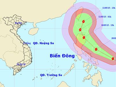 Cơn bão có sức gió 160 km/h đang hướng vào Biển Đông