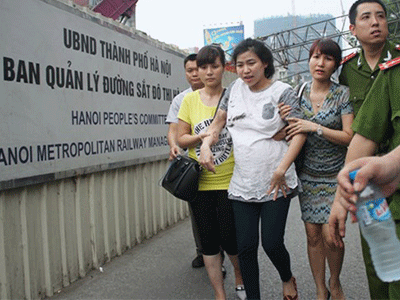 Thai phụ may mắn thoát nạn vụ sập cần cẩu dự án đường sắt Nhổn - ga Hà Nội